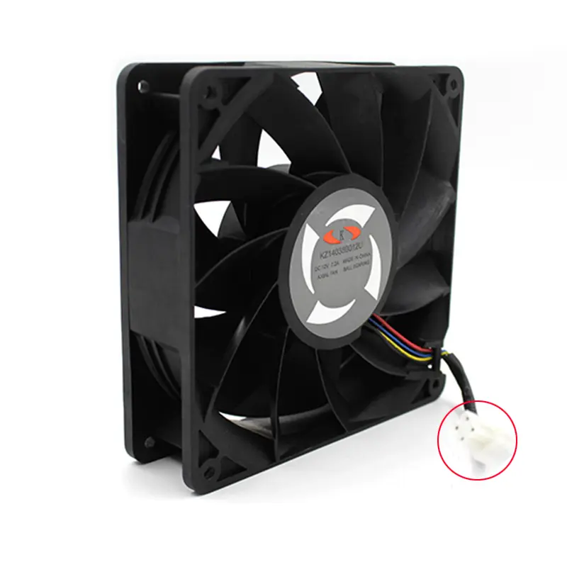 Ventilador de refrigeración Whatsminer KZ14038B012U 140 mm 12 V 7,2 A – M61S+ · M60S · M50S++ · M30S++
