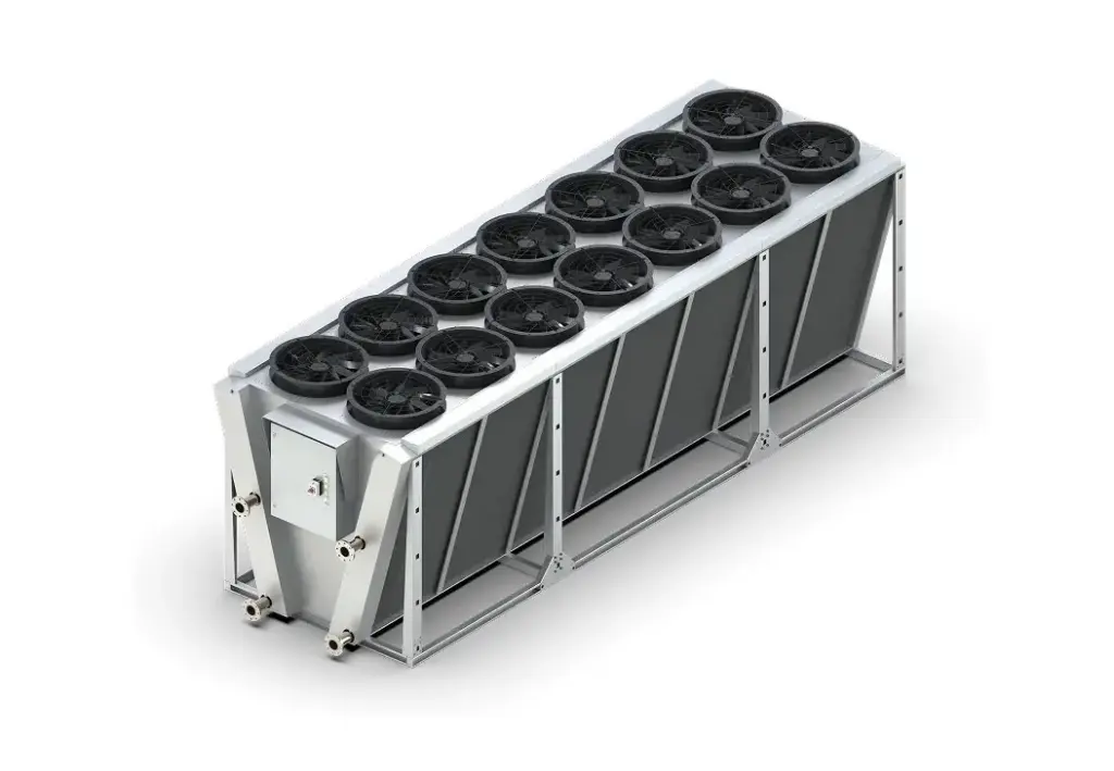 Dry Cooler 1 MW – Enfriamiento megavatio · Granjas minería ASIC · Sistemas Hydro e inmersión